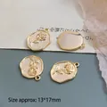 Detailed view of 13x17mm gold-plated rose relief charms for DIY jewelry making - Rose Relief (13*17mm)