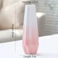 Pink gradient ceramic flower vase with geometric faceted design 21cm height - Siling (Pink) 21cm