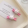 Süße rosa Hasen-Haarspangen im 2er-Set für Mädchen mit mattem Y2K-Finish - 2er Set / Rosa Häschen 2er-Pack
