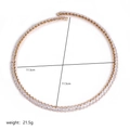 Detail view of a 11.5cm gold choker necklace with cubic zirconia and weight of 21.5g - Gold White Zircon