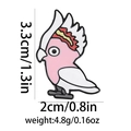 Spilla in smalto a forma di cacatua rosa e bianco in lega di metallo alta 3,3 cm - Cacatua Rosa