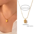 Collier en acier titane doré avec pendentif rectangulaire et détails gravés - Collier Petit Lingot d'Or