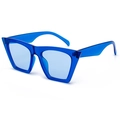Schicke Vintage Übergroße Quadratische Sonnenbrille in Transparentem Dunkelblau - Transparenter Königsblauer Rahmen Blaue Gläser