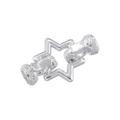 Dettaglio della chiusura a stella per collana in argento con micro zirconi incastonati - VK231 Oro Bianco - Stella