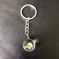 Creative dandelion glass ball keychain with green and white dried flower variant - Green Plum Blossom