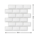 Self-adhesive white subway tile wall sticker in 30x30cm size with beveled edges - 2807-White Subway Tile