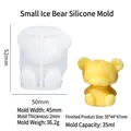 Small 3D teddy bear silicone mold with dimensions 52x50mm for DIY resin or candle art - Small Ice Bear Silicone Mold