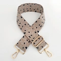 Détails d'une bandoulière à motif léopard avec des mousquetons métalliques dorés polis - N° 9 Rose Kaki Gris
