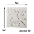 7x7cm square silicone mold with leaf and scroll patterns for fondant cake decoration - 1# Baroque Square / Gray