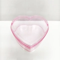 Scatola portaoggetti a forma di cuore in plastica trasparente con bordo rosa - Cuore / Rosa