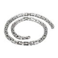Minimalist silver steel razor blade link necklace with a polished lobster clasp - Double Layer Necklace 45cm (KN226210-Z)
