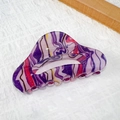 Molla per capelli in acrilico con motivo marmorizzato colorato e design a onde - Viola Gipsofila - Triangolo