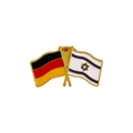 Crossed Germany and Israel flags lapel pin with gold plating and enamel finish - Germany And Israel Flag Style (C2362-1)