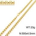 Classic gold stainless steel pearl chain necklace 500x4.5mm with 23g weight spec - Gold 4.5mm x 500mm (KN230427-Z)