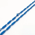 Collar minimalista de acero inoxidable azul real con eslabones de cadena de rombos - 60CM / Azul