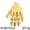 Colgante mano de calavera dorado en acero inoxidable con dimensiones 26x16mm y 4g - Mano de Calavera Color Dorado (KLJ5570-Z)