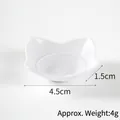 Miniature white cat-ear ceramic dish for DIY crafts and dollhouse, 4.5cm width - 4.5cm Four Corner Square Plate