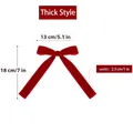 Fiocco natalizio in velluto rosso spesso con dimensioni 13cm di larghezza e 18cm di altezza - Stile Largo / Rosso (Stile Spesso)