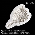 White silicone mold with detailed rose bouquet design for fondant or resin clay craft - 1# Rose Bouquet / Gray