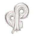 Palloncino in alluminio argento lettera P con finitura metallica per decoro compleanno - Ampersand / Argento