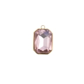 Détail macro d'un pendentif rectangulaire en gemme rose serti d'or pour bijoux DIY - No.3-Rose