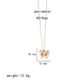Detailed view of 18K gold plated letter W pendant with dimension markers on chain - Letter W