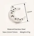 Polierter Edelstahl Pentagramm Mond Anhänger 15mm für handgefertigten Schmuck - Hohlmond und Stern Halskette / Stahlfarbe