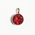 Pendentif pierre de naissance rouge 6mm avec monture dorée et boucle de suspension - Or Rose Juillet