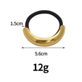 Dettaglio del fermacapelli dorato a semicerchio con misure di 5,6 cm x 1,5 cm - Stretto Liscio / Oro
