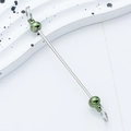 DIY beadable keychain rod in army green finish with stainless steel metal ring - Dark Green