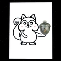 Handcrafted acorn labradorite crystal stone on a creative squirrel cartoon healing card - Labradorite (1pc)