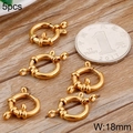 Set de 5 cierres de resorte dorados de acero inoxidable de 18mm para joyería - 18mm / Dorado / Paquete de 5