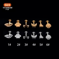 G23 Titanium piercingset met hart-, vlinder- en schelpvormen in goudkleur en zilverkleur - Stijl 1# / Zilver