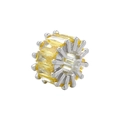 Close-up of 18K gold plated barrel bead with micro-pave yellow cubic zirconia stones - Platinum Yellow
