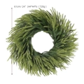 24-inch green Norfolk Pine artificial wreath made of soft PE material weighing 720g - 60cm Wreath