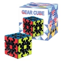 Professional black gear cube puzzle with colorful stickers and English packaging box - 689A Gear Cube Black Base