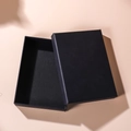 Minimalist black rectangular jewelry gift box with a top-and-bottom lid structure - Black (Lid and Base)