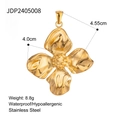 Gouden roestvrijstalen zonnebloem hanger met afmetingen en hypoallergene kenmerken - Holle Gouden Bloem Stijl(JDP2405008)