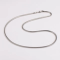 Collar de cadena de serpiente en acero inoxidable plateado pulido con cierre de mosquetón - 3mm*60cm / Color Acero