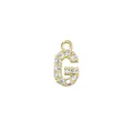 Mini gold-plated letter G pendant charm with micro-pave cubic zirconia stones - Letter G / Gold