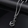 Retro stainless steel snake pendant necklace with detailed scales and wheat chain - Snake Style (C0415)