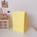 Mini paper gift bag with yellow and white checkered pattern for gift packaging - Yellow Plaid