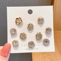 Set di 10 spille di sicurezza dorate con perle e strass in vari design decorativi - Stile Lusso con Strass Integrali