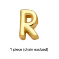 Polished gold plated letter R charm pendant for DIY bracelets and necklaces - Letter R