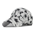Gorra de béisbol de algodón tie-dye en blanco y negro con visera curva - Negro Tie-dye