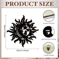 Boho Wanddeko aus Holz mit Sonne Mond Sterne Design und 30cm Durchmesser Maßen - Sonne Mond Sterne Kombination Stil (Y26Y90099_Q)