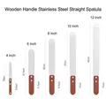 Size chart for stainless steel spatulas with wood handles from 4 to 12 inches - Red Handle Straight Spatula / 4 Inch