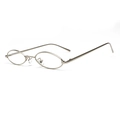 Retro hip-hop oval sunglasses with slim silver metal frame and minimalist small lens design - Silver Frame Clear Lens
