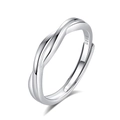 Minimalist S925 sterling silver mobius twist open ring with high-polished finish - Adjustable Open / Men's Style (FDJZ-155-Men's)