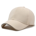 Minimalist beige baseball cap with reflective strip detail and curved brim - Adjustable / Light Beige